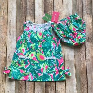 NWT Lilly Pulitzer Guac and Roll Baby Shift Dress & Bloomers